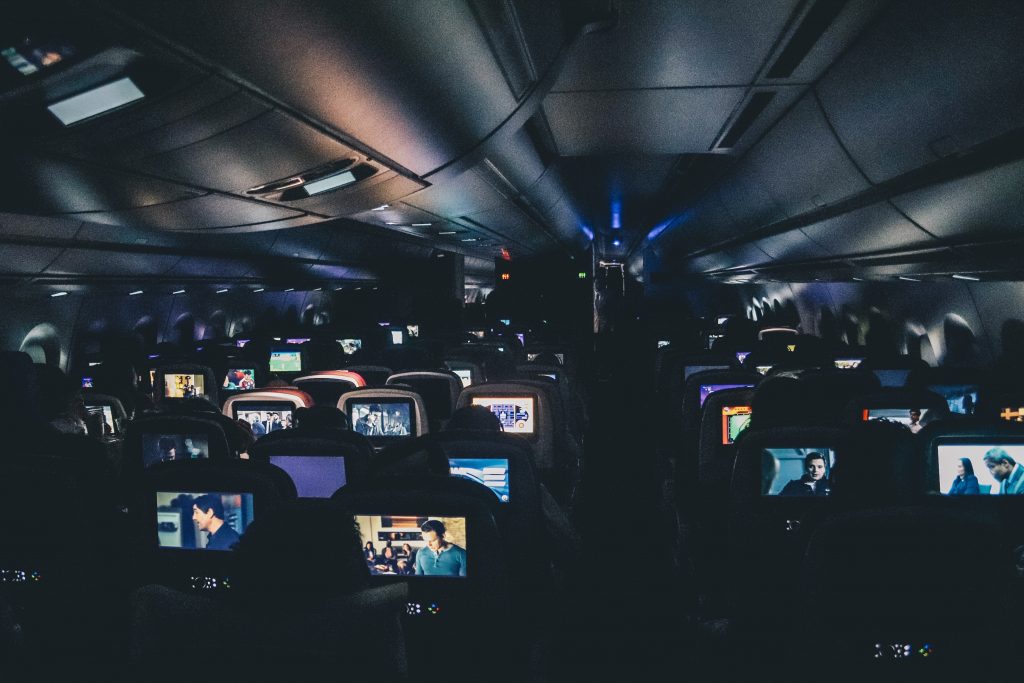 night flight seats with screens